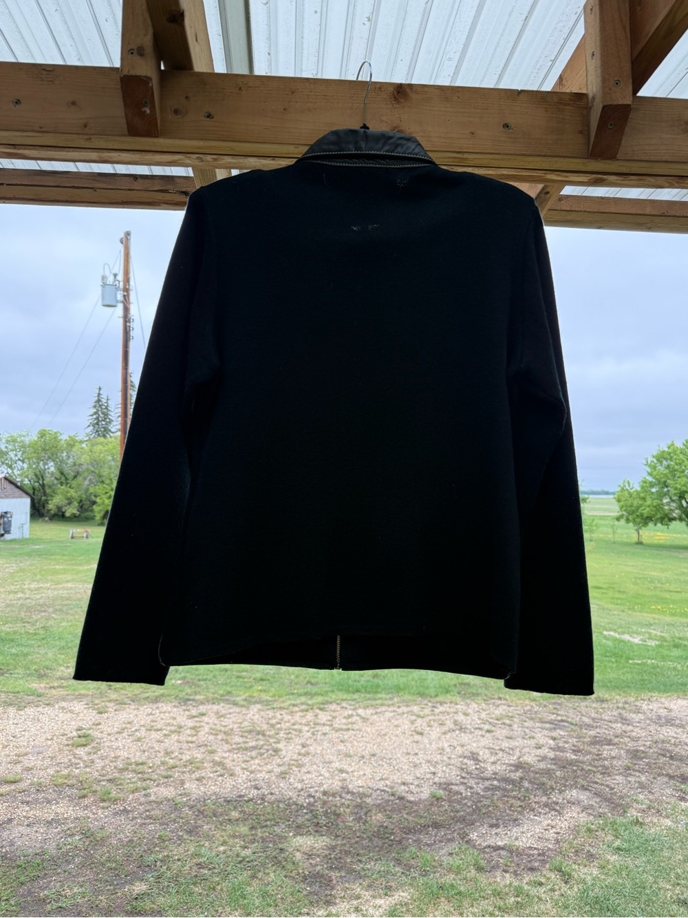 Women's Black Leather Zip-Front Jacket by - Picture 3 of 8